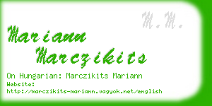 mariann marczikits business card